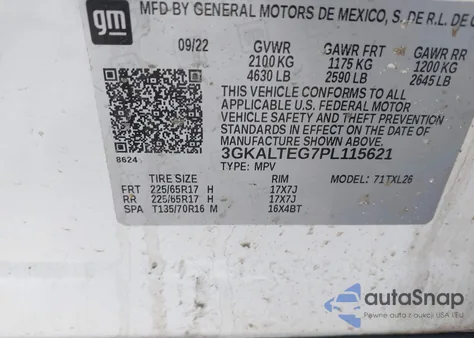 2023 GMC Terrain Awd Sle из США, поврежденный, VIN 3GKALTEG7PL115621